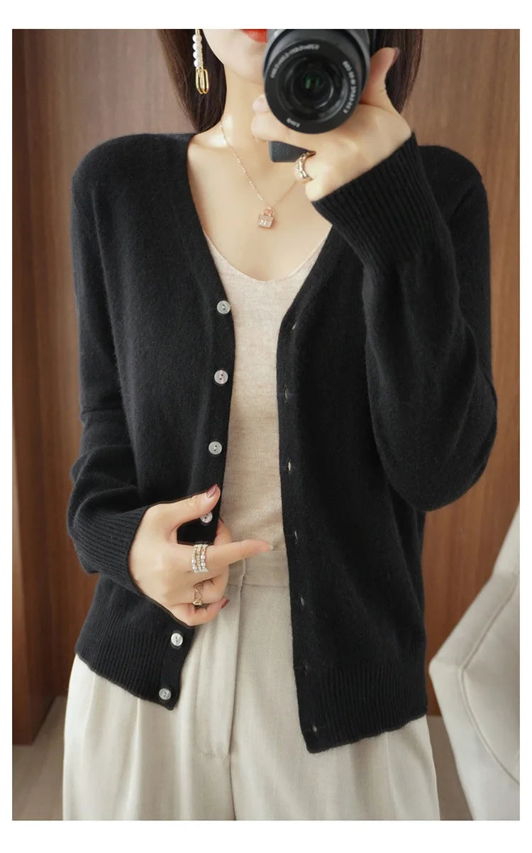 Women Cardigans 2025 Autumn Winter Single Breasted Knitwears Long Sleeve Warm Knit Cardigan Korean Fashion Spring casual Sweater