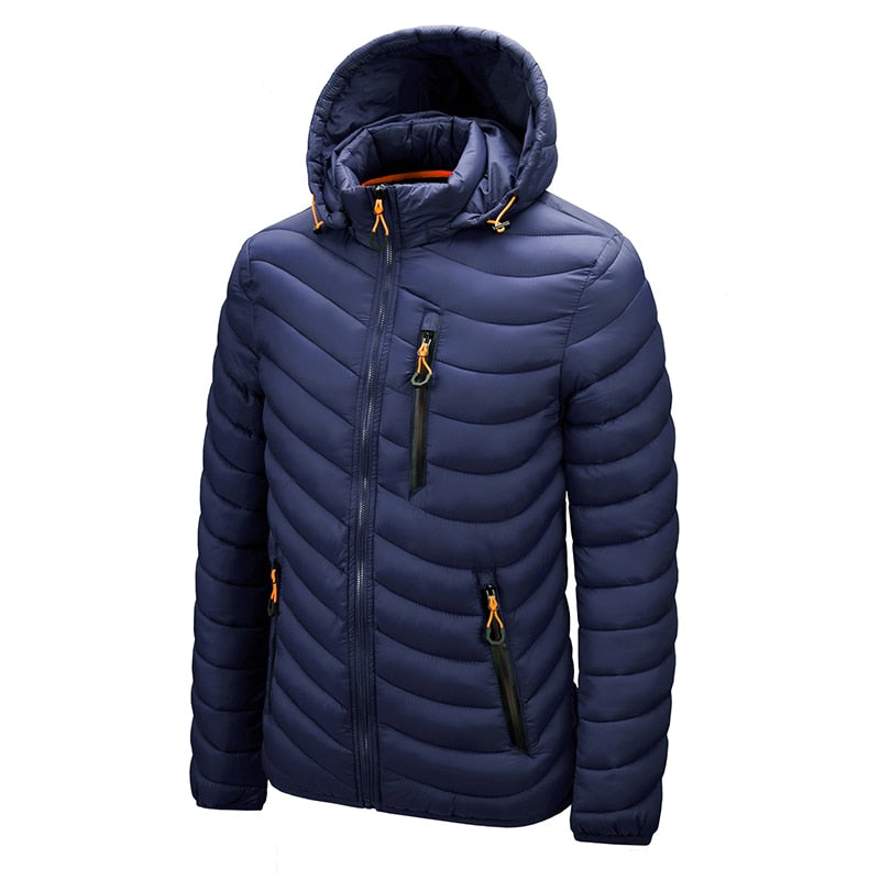 Men's Warm Jacket, Parkas, Casual Lightweight Cotton Padded Jacket.