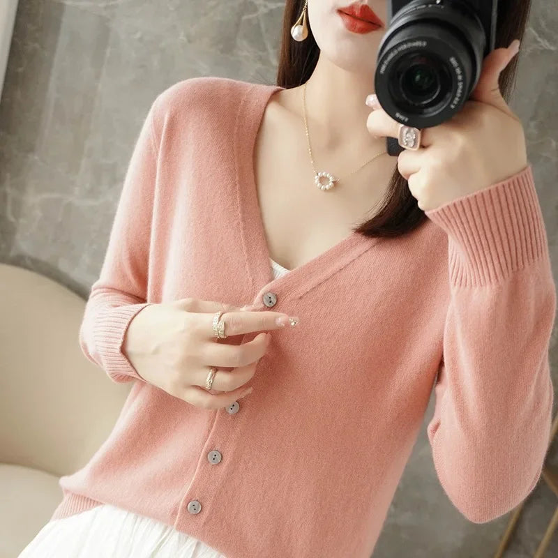 Women Cardigans 2025 Autumn Winter Single Breasted Knitwears Long Sleeve Warm Knit Cardigan Korean Fashion Spring casual Sweater