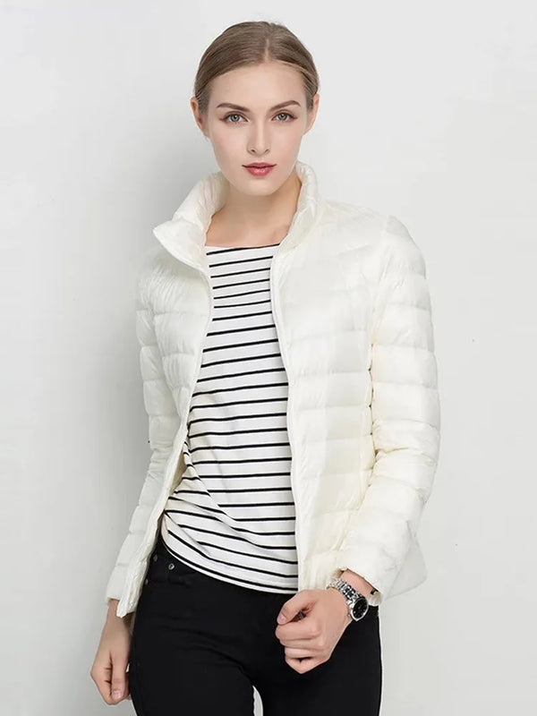 Women's Winter Coat 2023 New Ultra Light White Duck Down slim fit jacket.