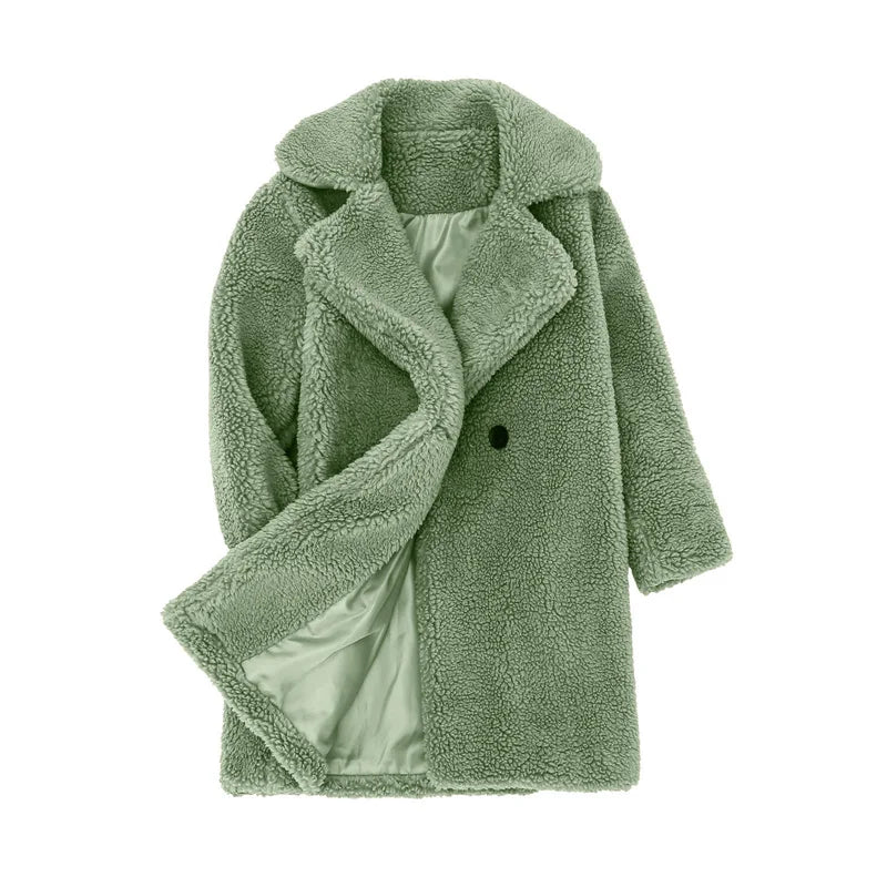 Warm Lamb's Wool Jackets For Girls Boys Winter Fleece Outerwear Autumn Children Fashion Single-Breasted Coats Big Kids Clothes