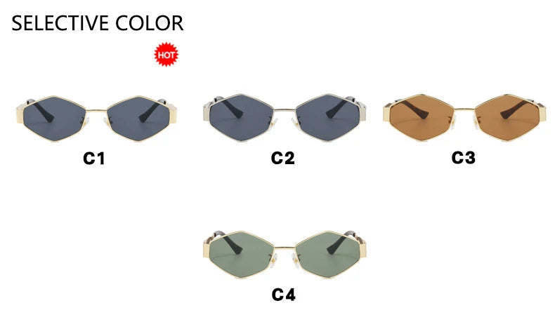 2024 New Fashion Sunglasses Women And Men UV400 Polygon Sunglass Brand Designer Eyewear Retro Sun Glasses With Box