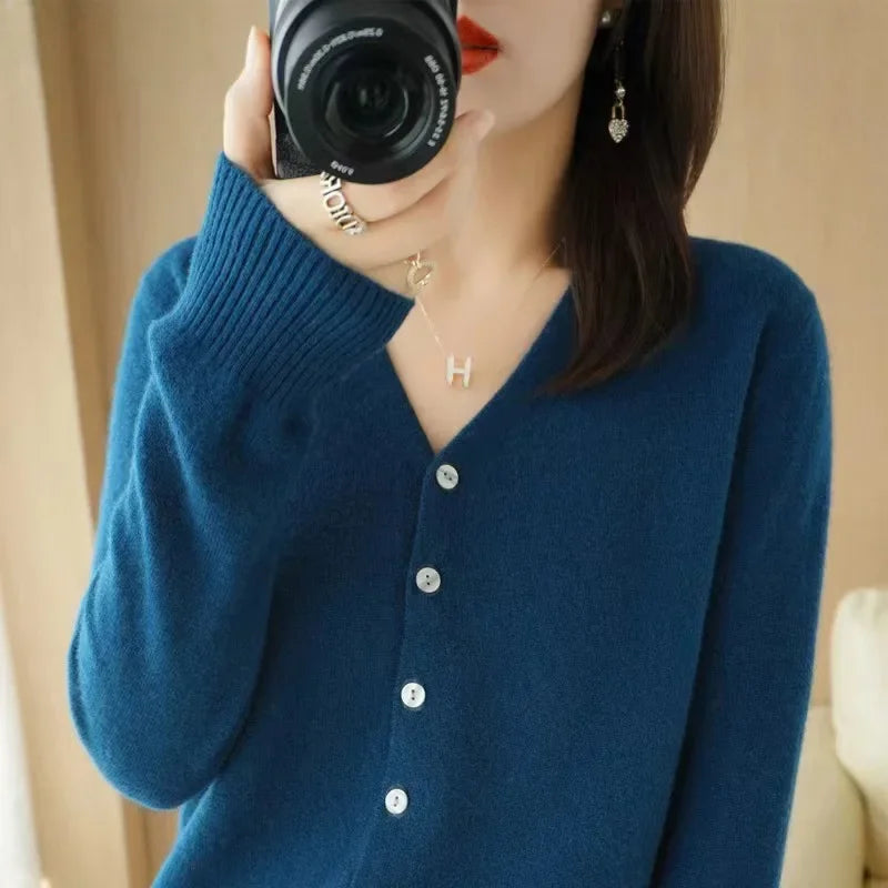 Women Cardigans 2025 Autumn Winter Single Breasted Knitwears Long Sleeve Warm Knit Cardigan Korean Fashion Spring casual Sweater