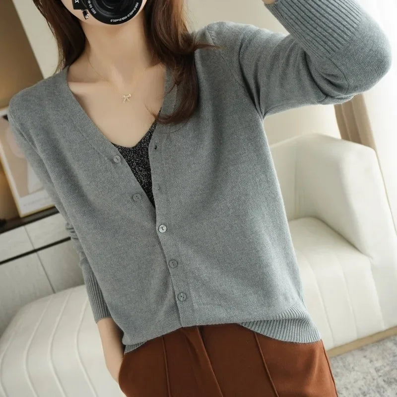 Women Cardigans 2025 Autumn Winter Single Breasted Knitwears Long Sleeve Warm Knit Cardigan Korean Fashion Spring casual Sweater