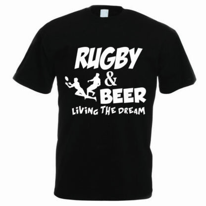 RUGBY & BEER - Funny Rugby Player Sport Gift T-Shirt Summer Cotton Short Sleeve O-Neck Men's T Shirt New S-3XL
