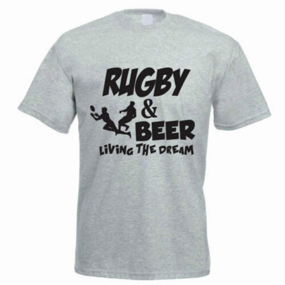 RUGBY & BEER - Funny Rugby Player Sport Gift T-Shirt Summer Cotton Short Sleeve O-Neck Men's T Shirt New S-3XL