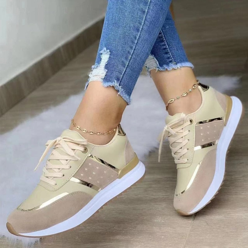 Sneakers Women Platform Shoes Leather Patchwork woman Casual shoes Sport Shoes Ladies Outdoor Running Vulcanized Shoes