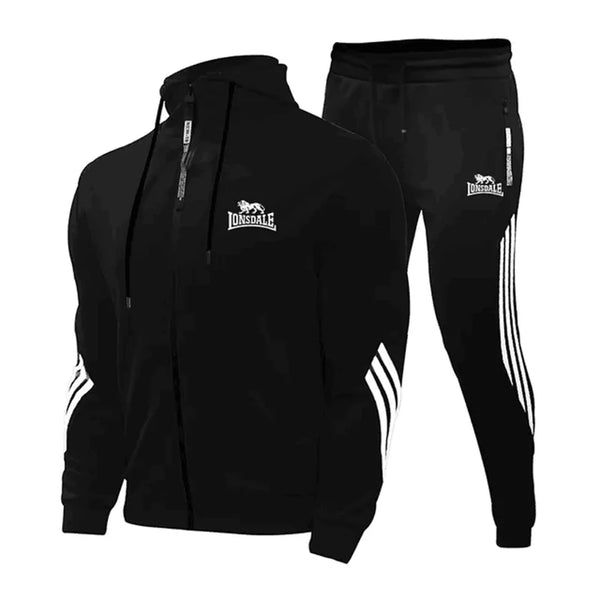 2024 2-piece Men's Sportswear, Casual Zipper Jacket and Pants, Harajuku Sportswear, Hoodie, Spring and Autumn Sportswear
