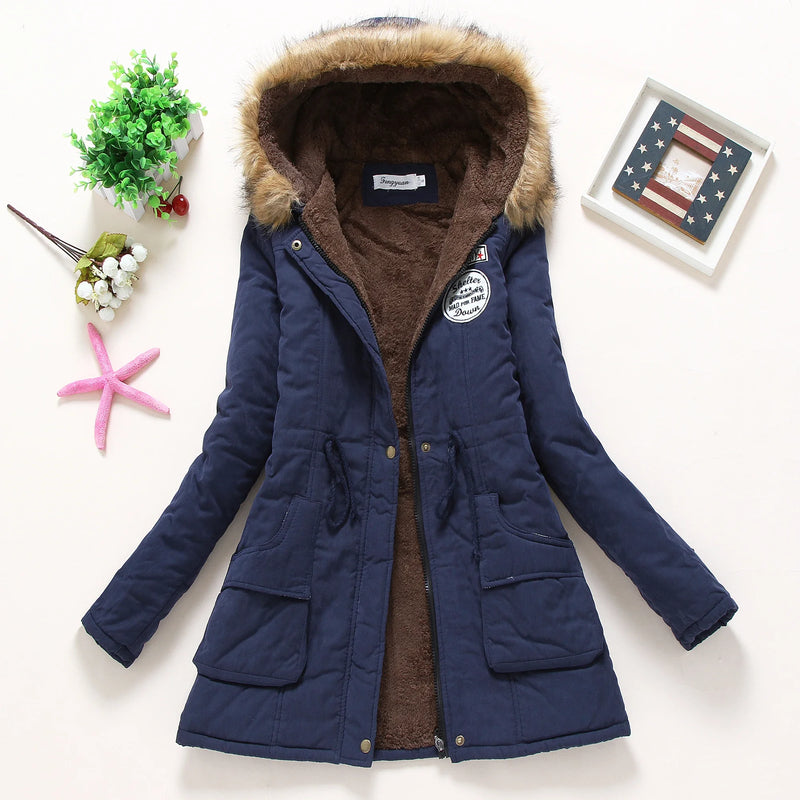 Ladies Autumn Winter Clothes Women Fashion Worm Artificial Lambs Wool Hooded Coat Female Student Girls Thickening Casual Jacket