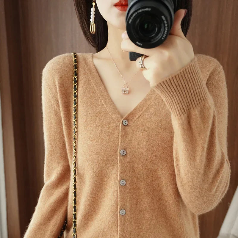 Women Cardigans 2025 Autumn Winter Single Breasted Knitwears Long Sleeve Warm Knit Cardigan Korean Fashion Spring casual Sweater