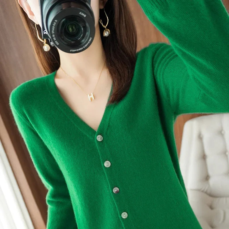 Women Cardigans 2025 Autumn Winter Single Breasted Knitwears Long Sleeve Warm Knit Cardigan Korean Fashion Spring casual Sweater