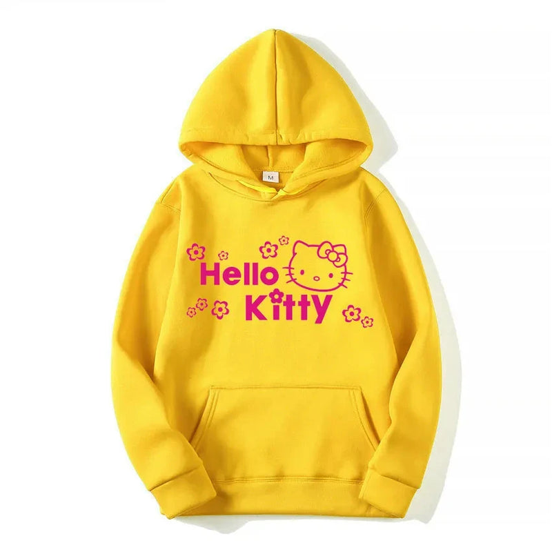 2024 New Sanrio Hello Kitty Jacket 2000s Zip Hoodie White Sweatshirt Young Women Fall Winter Kawaii Lolita Jacket Student Tops