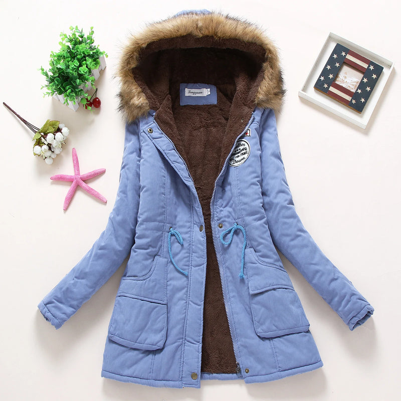 Ladies Autumn Winter Clothes Women Fashion Worm Artificial Lambs Wool Hooded Coat Female Student Girls Thickening Casual Jacket