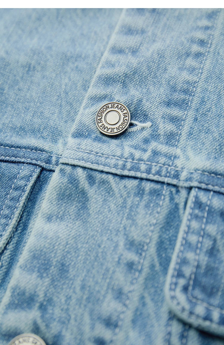 AMII Minimalism Streetwear Women Denim Coat 2023 Autumn Short Top New Loose Turn-down Collar Retro Female Clothing 12323079