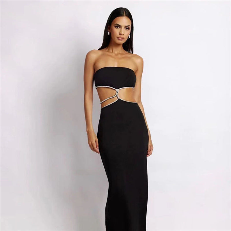 Women's Fashion Hollowed-out Slim Fit Slit Dress