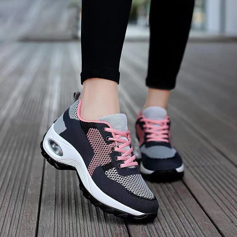 Mesh Slip On Air Cushion Shoes Women Comfortable Breathable Increased Sneakers