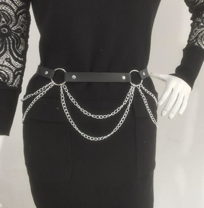 European And American New Punk Goth Chain Decoration Belt Personality Fashion Waist-controlled Circle Waist Chain