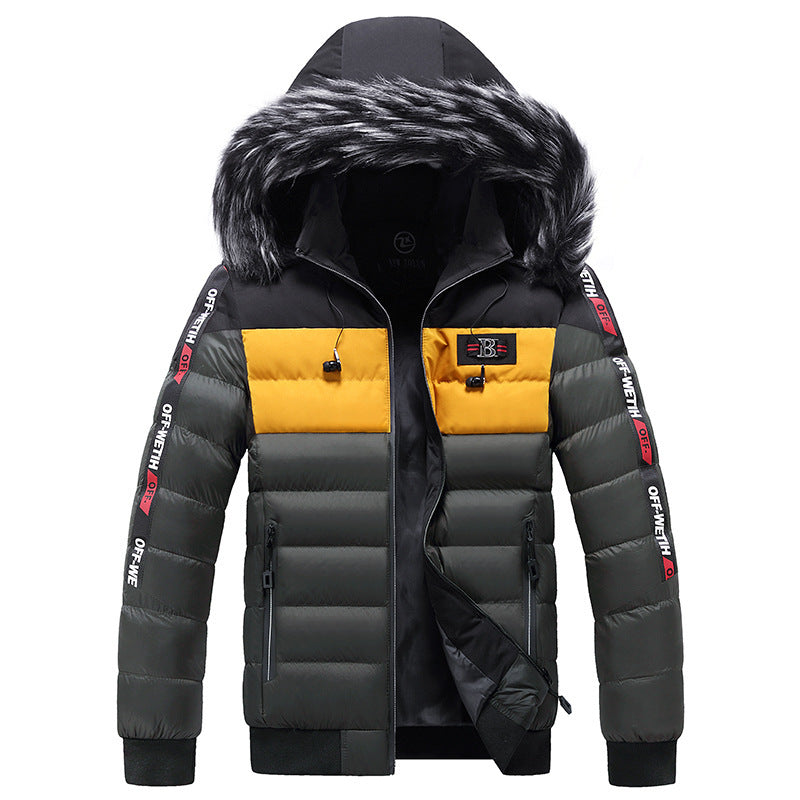 Winter Youth Hooded Jacket Men Thicken