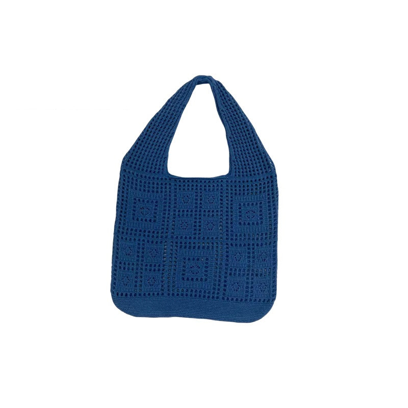 All-matching Solid Color Knitted Shoulder Bag