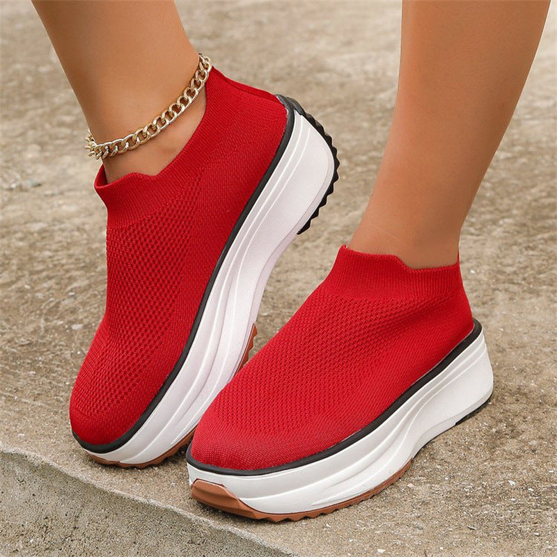 Women's Thick-soled Ankle Boots, Casual Round Toe breathable Sports Shoes