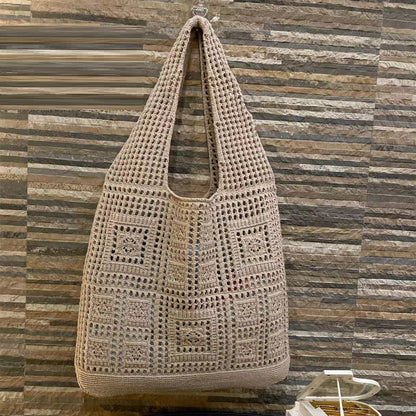 All-matching Solid Color Knitted Shoulder Bag
