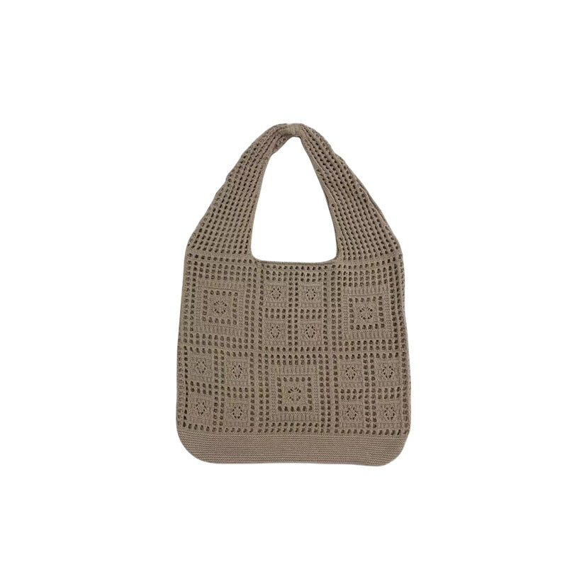 All-matching Solid Color Knitted Shoulder Bag