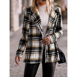 Women's Fashion Casual Plaid Jacket