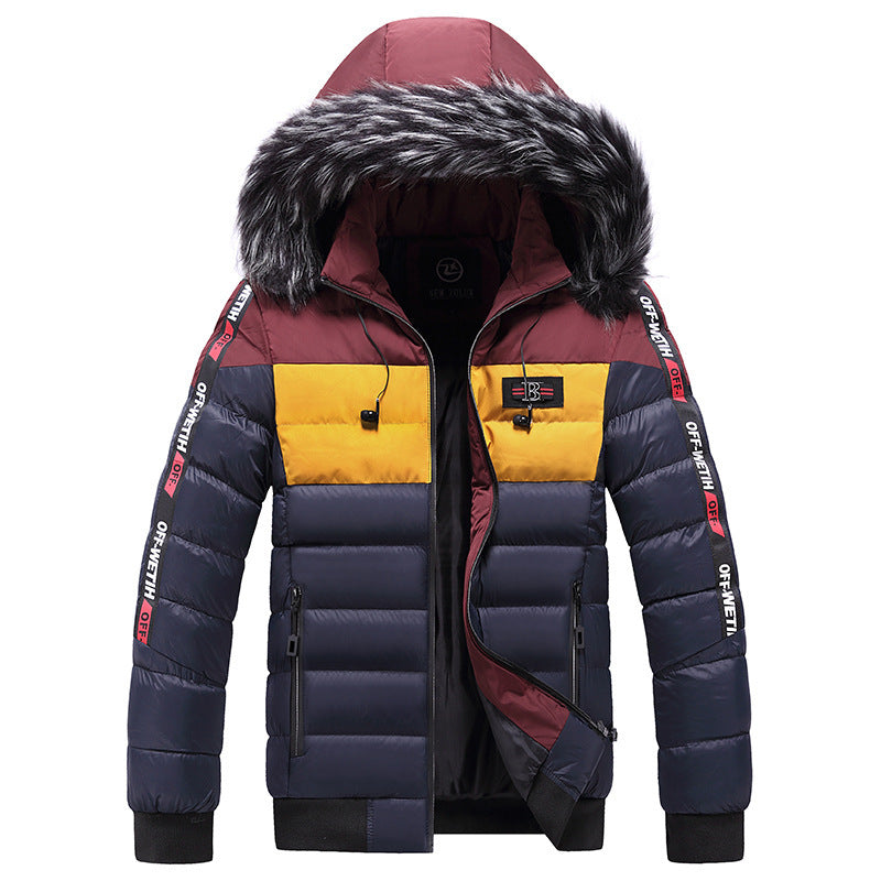Winter Youth Hooded Jacket Men Thicken