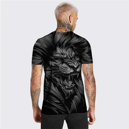 Men's Cotton Summer T-shirt M 3D Lion Print