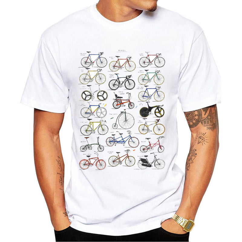 Men's T-shirt With Retro Sports Bike Bike Print