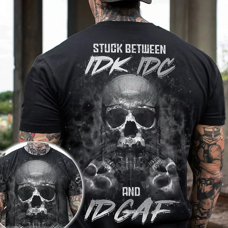 Vintage Metal Skull 3D Print Mens T-Shirts