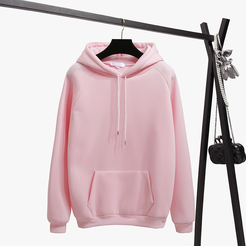 Autumn Winter Fleece Oh Yes Letter Harajuku Print Pullover Thick Loose Women Hoodies Sweatshirt Female Clothes Pink Casual Coat