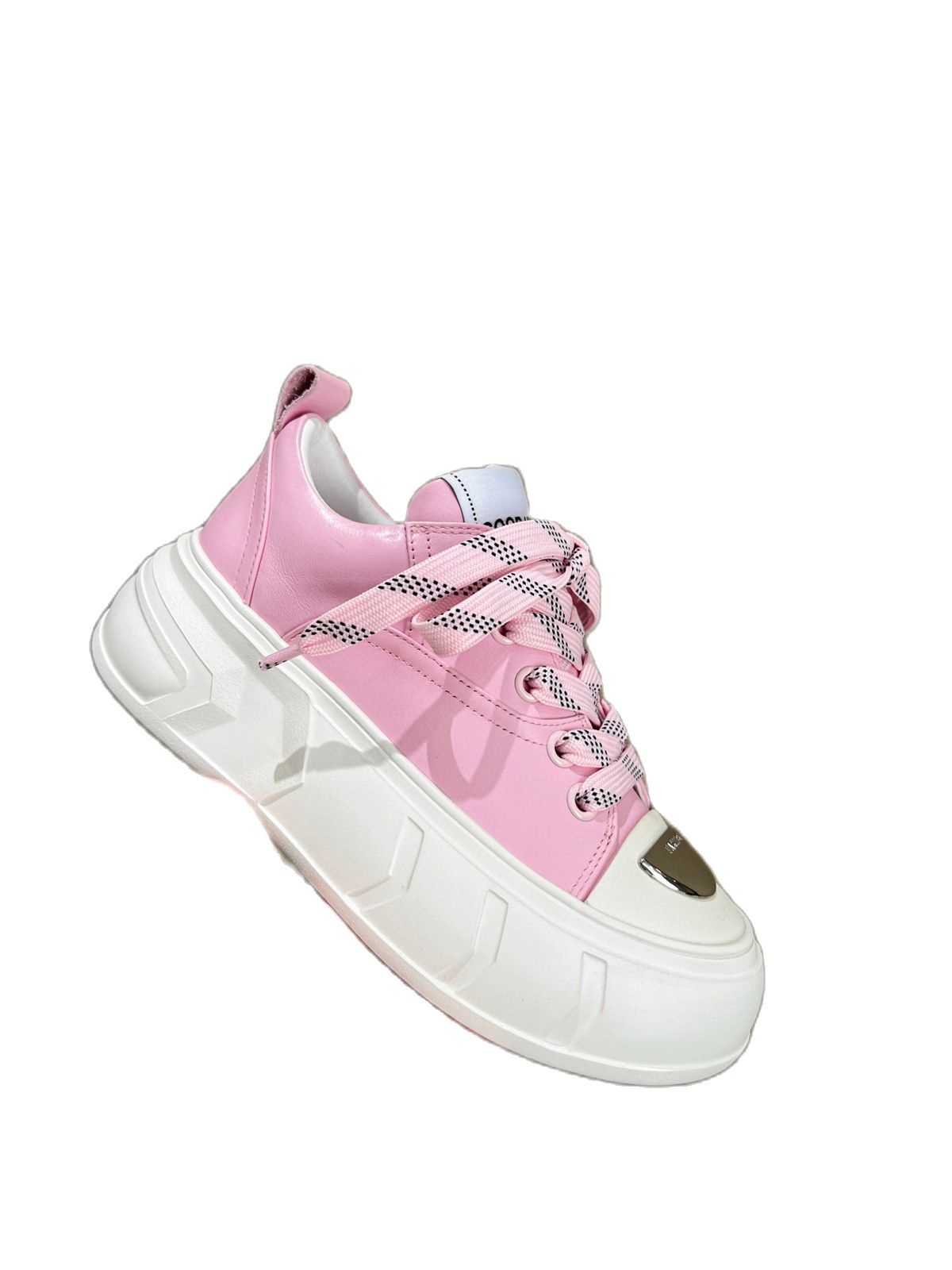 European station, genuine leather, Ladies shoes, spring 2023. New round-headed high-heeled platform shoes, casual sneakers   trend.