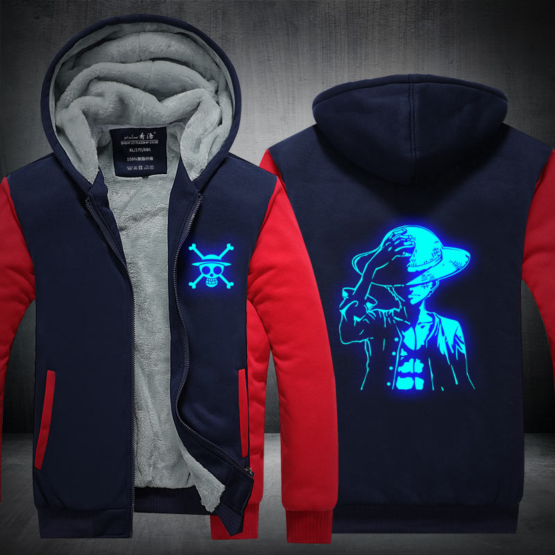 Fans Made One Piece Winter Hoodie Monkey D. Luffy Choba Law At Night Zip Up Hoodies 3D Printed Hooded Cosplay Sweatshirts