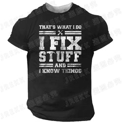Fix Stuff Letter Print Men Unisex T Shirt