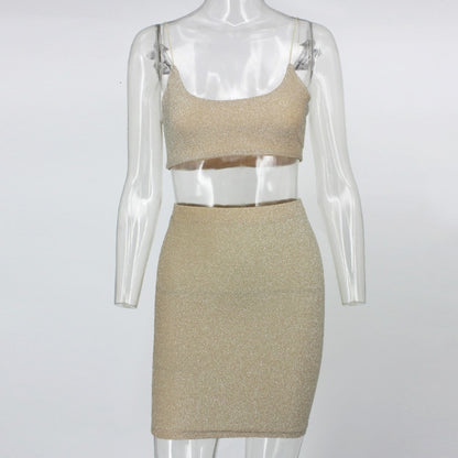 Fuedage 2019 Summer Bandage Gold Dress Women Sexy Spaghetti Strap Dresses Slim Sparkle Glitter Bodycon Club Party Vestidos
