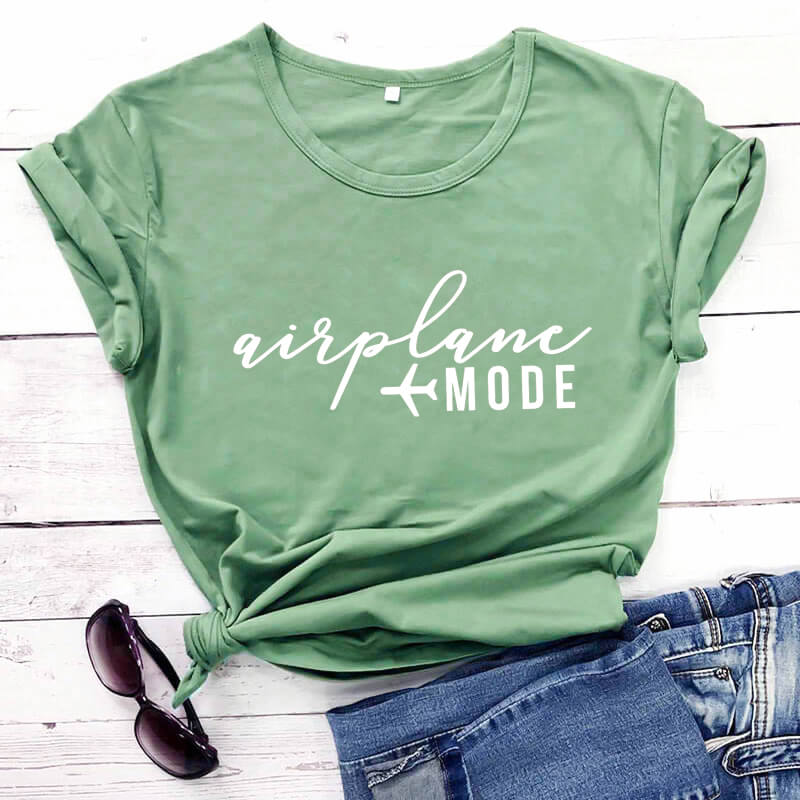 New Arrival, Ladies Airplane mode Funny T Shirt.
