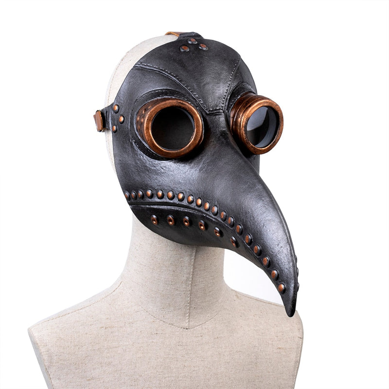 Plague Doctor Mask Cosplay Anime Latex Face Masks Long Nose Bird Beak Steampunk Halloween Masque Costume Props