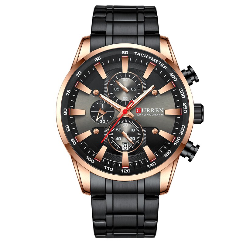 CURREN Watches Men Top Luxury Brand Big Military Sport Watch Mens Stainless Steel Waterproof Chronograph Wristwatch Male Clock
