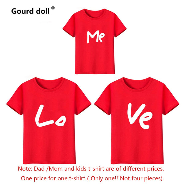 Family matching T-shirt Parent-child Red Letter Print T-shirts