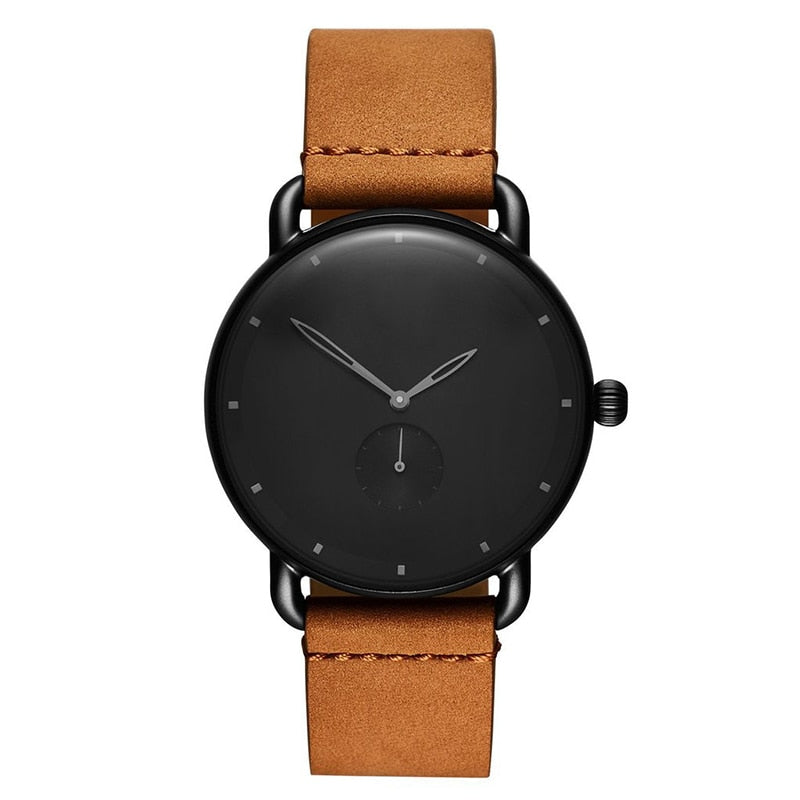 New Leather Watches Top Quality Luxury Quartz Watch  Bussiness Leather Wrist Watch