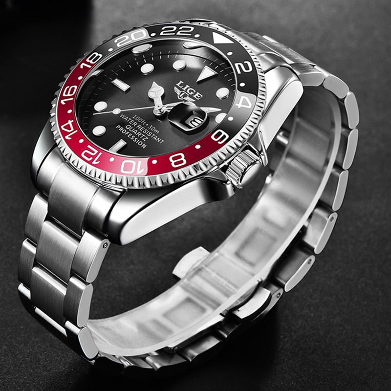 New LIGE Mens Waterproof Quartz Wrist Watch