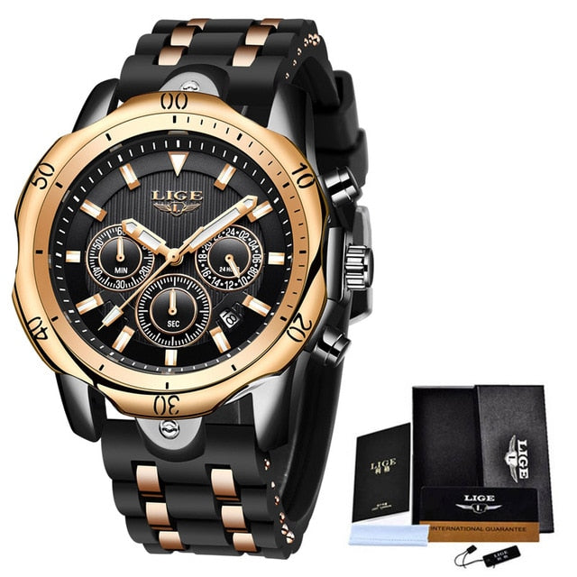 Relogio Masculino New Fashion Watch Men LIGE Top Brand Sport Watches Mens Waterproof Quartz Clock Man Casual Military WristWatch