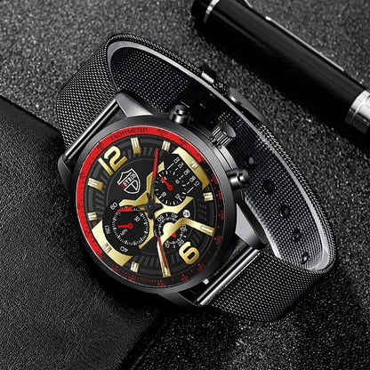 Luxury Mens Bracelets Watches Fashion Men Stainless Steel Mesh Belt Quartz Watch Business Casual Male Clock relogio masculino