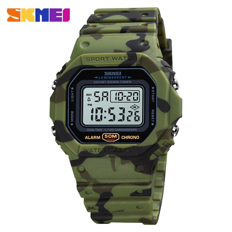 SKMEI Multifunctional Digital Sport Watch Men 2 Time Count Down Mens Wristwatches Fashion Retro Male Watches reloj hombre 1628