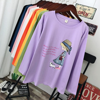Spring and autumn Korean style Casual Long sleeve T-shirt