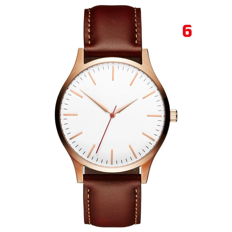 Watch Luxury 2019 Male Sport Quartz Wrist Watches Stainless Steel Case Leather Band Business Clock