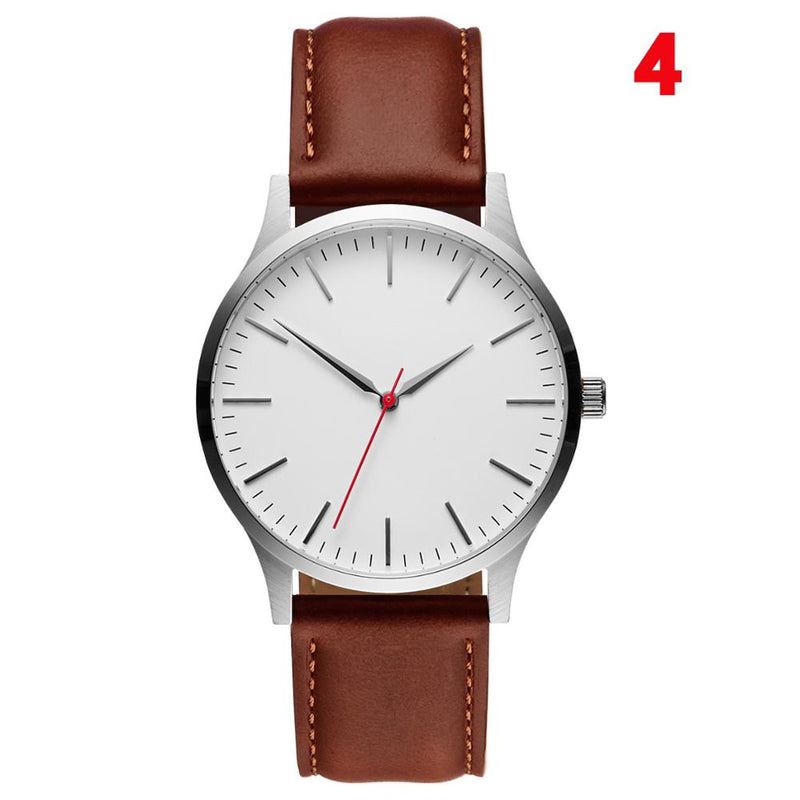 Watch Luxury 2019 Male Sport Quartz Wrist Watches Stainless Steel Case Leather Band Business Clock