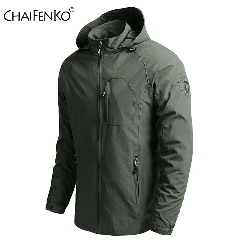 Men Outdoor Hiking Jackets Waterproof Hooded Windbreaker Coat Men 2023 Autumn New Casual Jacket Tactics Military Jackets Men 5XL
