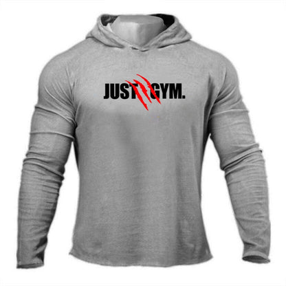 Mens Hooded T Shirt Spring Slim Fit O Neck T-shirt Men Sports Running Long Sleeve Shirt Gym Bodybuilding Tee Tops Fitness tshirt